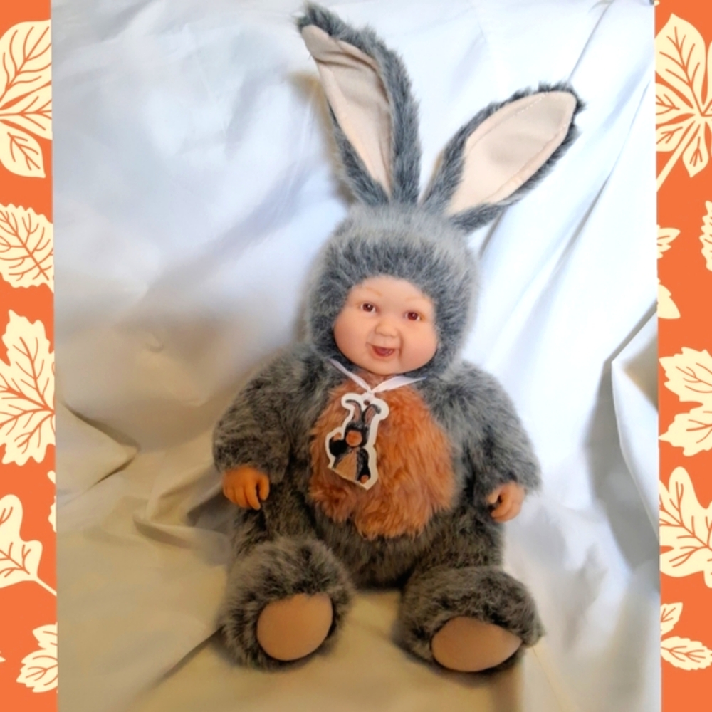 Anne Geddes Baby In Bunny Costume Plush Toy